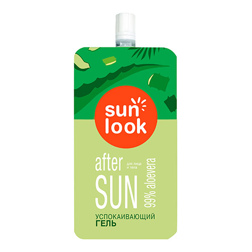 Гель для лица и тела `SUN LOOK` успокаивающий с алоэ после загара 20 г